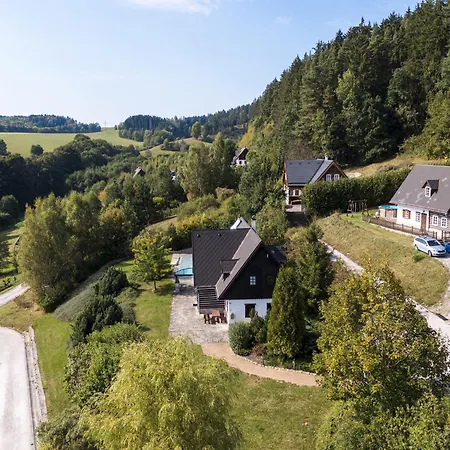 In Czechia With Heated Pool & Mountain Views Villa Vidochov